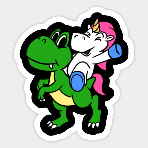 Unicorn Riding T-Rex Funny Magical Unicorn Dinosaur Rider Design - Unicorn Riding T Rex